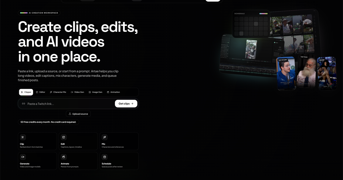 Artae - Media Workflow for Short-Form Video